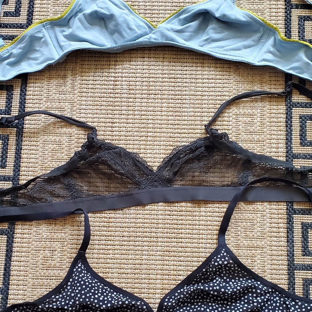 Black Lace and Polka Dot Bralette Set